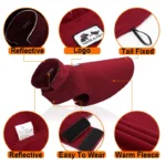 Warm Reflective Soft Fleece Jacket for Large Dogs - Image 2