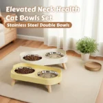 Dopamine Colorful Elevated Pet Feeder: Dual Stainless Steel Bowls with Neck Support - Image 4