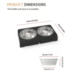 Elevated Dog Feeder Bowls Adjustable Raised Stand with Double Stainless - Image 4