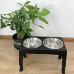 Elevated Dog Feeder Bowls Adjustable Raised Stand with Double Stainless - Image 2