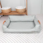 Large Dog Bed Leather Soft Plush Donut Snuggly Warm Cozy - Image 3